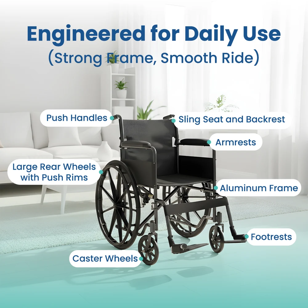 Steel-Frame Manual Wheelchair catalogue detail 1