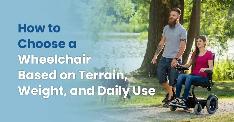 A person using a modern manual lightweight wheelchair on an outdoor park path, demonstrating ideal use for varied terrain and daily activity.