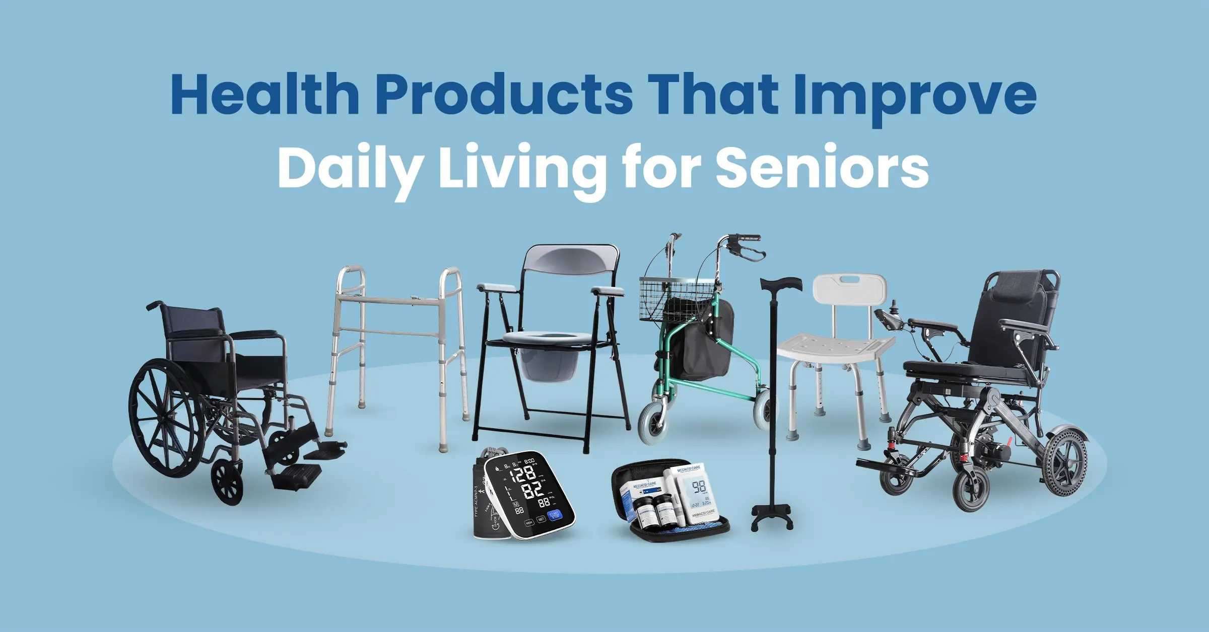 Essential health products and aids that improve daily living, safety, and independence for seniors.
